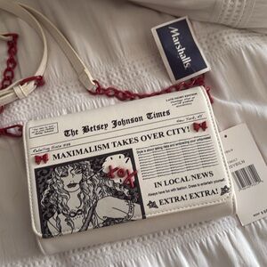 Betsey Johnson Newspaper Crossbody Bag